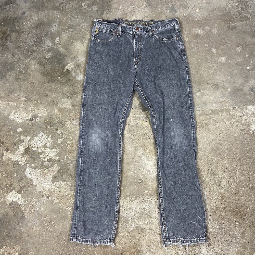 Vintage Y2K Nautica Jeans Size‎ 33x32 Gray Medium Wash Denim Straight Fit